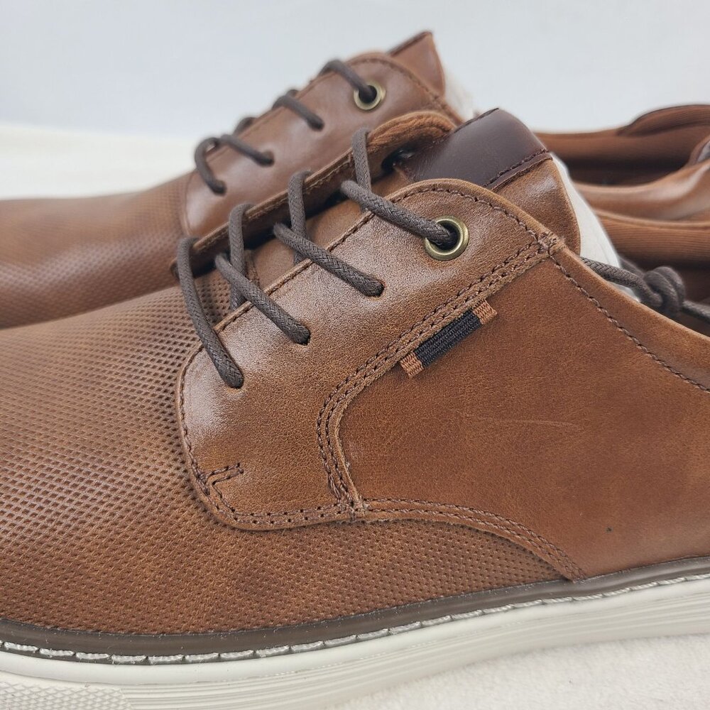 NEW Crown Vintage Brown Lace-Up Faux Leather Casual Shoes For Men Size 10.5M - Picture 4 of 10